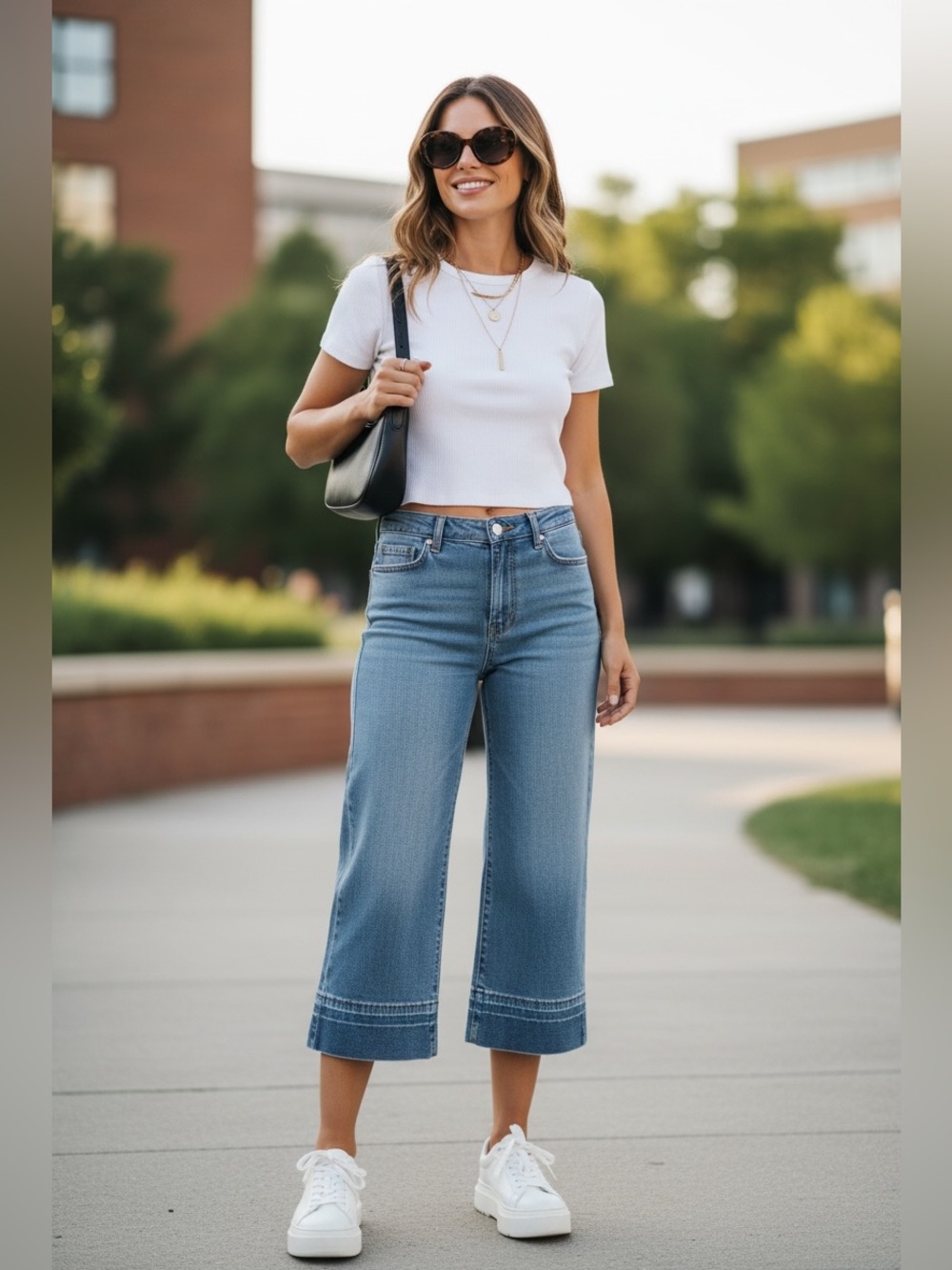 Levi's 525 Nouveau Low Capris Women Size 14 Blue Denim Wide Leg Crop Jeans Y2K